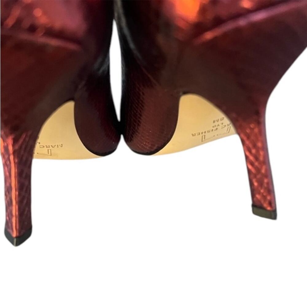 Nwot Marc Fisher Haylian Pointy Toe Bootie Red Sn… - image 7
